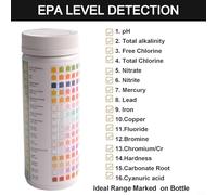 Desiumite 16-in-1 Drinking Water Quality Kit for Home, Pool, Spa, Aquarium & Pond - 50 or 100 Strips with Dropper and Tube - Multifunctional(100pcs)