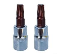 Desiumite 2Pc for Torx Screwdriver Bit Set 1/4 Inch Drive Socket Wrench for T8-T40 Mechanics, Chrome Vanadium Steel Power Tool Insert Bits for Hand Tools