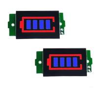 Desiumite 2PCS 3-34V 5mA Battery Capacity Display Module with Real Battery Level Indicator for Electric Vehicles, Multi Chemistry Voltage Tester for(Blue)