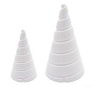 Desiumite 2PCS Cone Fibonacci Gardening Winding Tool for Copper Wire Fixture, 6.3x3.5cm & 10.3x7.5cm Dual Size Handheld Jig for Electric Gardening and Coils, PP M(Small + Large)