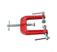 Desiumite 3 Way G Type Clamp Heavy Duty Iron Woodworking Fixture for Flat Board Carpentry with 60mm Opening and 70mm Clamping Depth Red