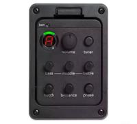 Desiumite 4 Band EQ Tuner Preamp System with Piezo Mic Blend for | Acoustic Guitar, Volume Bass Treble Notch Filter Controls, Solder-Free Installation, Black Pickup Replacement Part
