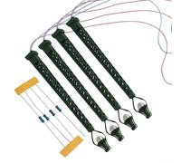 Desiumite 4Pcs Model Railway Lattice Mast LED Lamps, Metal N Gauge 1:160 Scale Model Train Lighting Accessories, 3V DC/AC Miniature Railroad Landscape Lights With Series Resistors