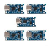 Desiumite 5-pack Lithium Battery Charger Module, 5V 1A With Protection Board, Adjustable Current, LED Indicator, For Lithium-ion Batteries