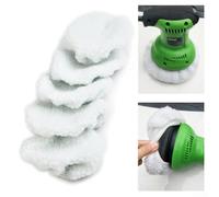 Desiumite 5-Pack Soft Wool Polishing Bonnet Buffer for 5-6" Car Polisher Machines, Washable Reusable Auto Detailing Mitts Compatible with Rotary and Dual-Action Polishers