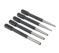 Desiumite 5piece Nail Punch Set with Knurled Body and 08mm Striking Head 100mm 24mm Steel Alloy Gadget for Wood Metal Plastic Includes Square 16mm Punching 32mm