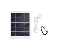 Desiumite 5W 5V Solar Charging Panel with USB Output for Outdoor Use, Portable Monocrystalline Solar Charger for Power Bank, Garden, and Low-Power Devices, Black