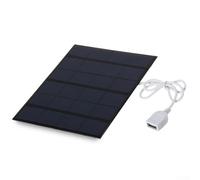 Desiumite 5W 6V USB Solar Panel Charger for Mobile Phones, Monocrystalline Silicon Solar Power Bank for Outdoor Camping, Garden, and Small DC Devices, Black