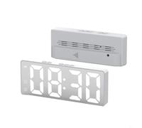 Desiumite 6.7" LED Digital Alarm Clock with Display, Dual Alarms and Snooze Function, USB/Battery Powered for Bedroom, Living Room and Office Use(white)