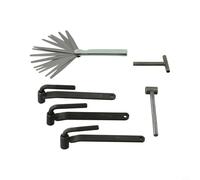 Desiumite 6-Piece Motorcycle Engine Valve Adjustment Tool Set with Adjustable Wrench, Feeler Gauge and T-Handle Wrench for Precise Valve Clearance Tuning Compatible with