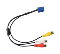 Desiumite 6-Pin to VTR Adapter Cable for Vehicles - Black ABS Automotive Wiring Harness with Blue AV Port Connector, Direct -and-Play Installation for Car