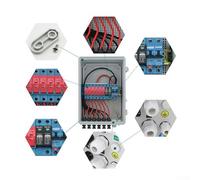 Desiumite 6-String Solar PV Combiner Box with Arrester and Circuit Breaker, IP65 Waterproof ABS Enclosure for Solar Panel System, 550V Max Input, 63A Total Current, 10A