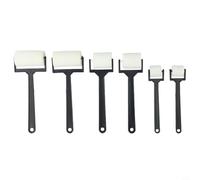 Desiumite 6pcs Sponge Roller Brushes for Kids, White Foam Painting Craft Tools Set with 3 Sizes (S/M/L) Compatible with School and Home Art Projects