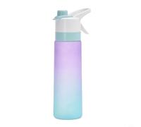 Desiumite 700ml Spray Drinking Bottle with Flip Mouth and Handle, Leak-Proof PC Plastic Cup with Straw for Outdoor Sports, Gym, Hiking, Cycling, Camping, Large Capacity (Purple)
