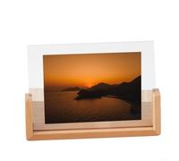 Desiumite 7in Solid Wood Photo Frame With High Transparency Acrylic Panels, Slide In Design For Fast Paper Change, Elegant Appearance For Tabletop Use(A)