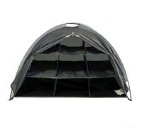 Desiumite 9-Shelf Collapsible Camping Storage Organizer for Shoes and Clothes, RV Tent Organization, Brown or Grey(brown)