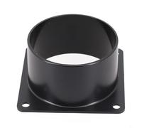 Desiumite ABS Wall Flange Connector for Ventilation Pipe and Air Ducting, 75mm 100mm 120mm Sizes, Black Round Adapter for Fresh Air Inlet Outlet and Fan Guard(75mm)