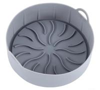 Desiumite Air Fryer Silicone Pot Liner, 7.4 Inch Non-Stick Baking Pan | with Grooved Base for Even Cooking, Heat Resistant up to 250°C, Dishwasher Safe Reusable Mat for Air Fryers and