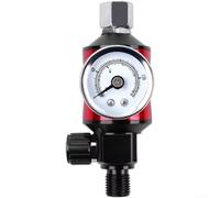 Desiumite Air Pressure Regulator with Filter and Water Oil Separator for Spray Tools, 1/4 Inch Thread, 140 PSI Max, Aluminum Alloy Construction(Red)