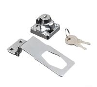 Desiumite Alloy Hasp and Staple Lock Set with Keyed Cylinder for Cabinet, Drawer, Shed, Locker, Tool Box - 2.5 in / 3 in / 4 in Compatible, Through-Open Design for Unifie(4inch)