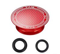 Desiumite Aluminum Alloy Crank Dust Cover for Crankset with Waterproof Rubber For Ring, Compatible with 18/20mm Bottom Bracket, 3D Texture Design, Lightweight 9g,(Red)