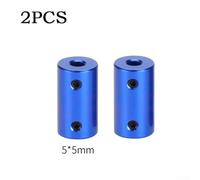 Desiumite Aluminum Flexible Shaft Coupler 5mm-8mm 6mm-8mm 8mm-8mm for Stepper Motor Part, 2 Pack, Blue, 25mm Length, 14mm Outer Diameter, 4mm Screw(2pcs 5-5mm)