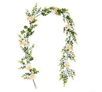 Desiumite Artificial Eucalyptus Flower Garland, Faux Vines Greenery Garlands, 1.8m Long Silk Flower Rattan for Wedding Home Table Runner Backdrop