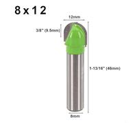 Desiumite Ball Carbide End 1pc Cutter Bit 8mm Shank Round Nose Cove for CNC Milling Router for Wood MDF Plywood Nose Alloy Radius 625mm Mill(8X12)