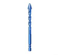 Desiumite Carbide Four-Flute Eccentric Drill Bit Kit with Triangle Spiral Design for Drilling Glass Tiles Metal Cement Granite Plastic, Hex Shank, 6mm 8mm 10mm 12mm Blue(12mm)
