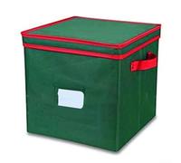 Desiumite Christmas Bauble Storage Box with Dividers 64 Compartment Ornament Organizer 600D Oxford Cloth Foldable Space Saving Design For Holiday Decorations Green 30x30x30cm