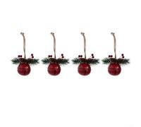 Desiumite Colorful Christmas Bell Ornaments Stainless Steel Hanging Decorations in Red, Green, Gold and White for Christmas Tree, Wreath or Festive Table Display(2)