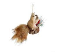 Desiumite Decorative Squirrel Tree Hanging Ornaments Realistic Animal Pendant Foam Holiday Interior Decoration Hanging Ornaments Home Winter Series Collection(D)