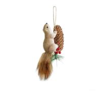 Desiumite Decorative Squirrel Tree Hanging Ornaments Realistic Animal Pendant Foam Holiday Interior Decoration Hanging Ornaments Home Winter Series Collection(A)