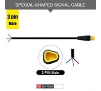 Desiumite Electric Bike Waterproof Connector Cable Signal Line Extension with 2/3/4/5/6 Pin Options Plastic and Steel Material (3 Pin Male)
