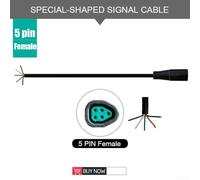 Desiumite Electric Bike Waterproof Connector Cable Signal Line Extension with 2/3/4/5/6 Pin Options Plastic and Steel Material (5 Pin Female)