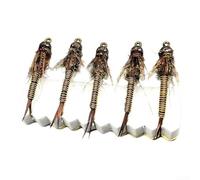 Desiumite Fly Fishing Hook Nymph Bead Head Lure for Trout Bass Grayling, Submersible Stonefly Bait with High Carbon Steel Hook(sku)