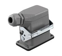Desiumite Heavy Duty Industrial Socket Connector 6 Pin Rectangular Polycarbonate Terminal Block IP65 Waterproof Electrical Connection System(6 core lateral line)
