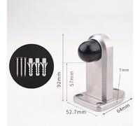 Desiumite Heavyduty Stainless Steel Door Stop with Anticollision Rubber Bumper Brushed Finish Noise Reduction Protects Glass and Wooden Doors Floor or Wall Mounte(Long)