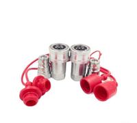 Desiumite Hydraulic Quick Disconnect Couplers ISO7241-A NPT 1/2 1/4 3/8 Carbon Steel Fittings 3600 PSI Rating with Dust Cover(NPT3/8)