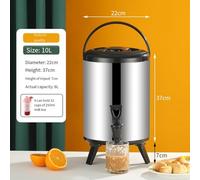 Desiumite Insulated Beverage Pail with Foam Insulation for Hot and Cold Drinks, For Durable Resin Tap, Multiple Capacity Options for Outdoor Camping(Silver 10L)