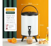 Desiumite Insulated Beverage Pail with Foam Insulation for Hot and Cold Drinks, For Durable Resin Tap, Multiple Capacity Options for Outdoor Camping(White 10L)