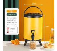 Desiumite Insulated Beverage Pail with Foam Insulation for Hot and Cold Drinks, For Durable Resin Tap, Multiple Capacity Options for Outdoor Camping(Yellow 10L)