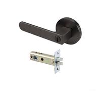 Desiumite Interior Door Handle Lock Gray Key Zinc Alloy Single Tongue Mechanism Fits 3550mm Antique Doors Available in Silver Black Having Bathroom Brass Satin Go(Gray)