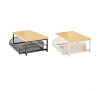 Desiumite Kitchen Microwave Stand With Solid MDF Boards And Reinforced Frame, Features Bottom Pull Out Basket For Organized Storage, Mobile Cart With Locking Wheels(white)