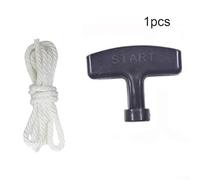 Desiumite Lawnmower Starter Pull Handle and Rope for Petrol Mower Engine, Replacement Part Compatible with Most Engines, 4mm or 5mm Diameter, Black & White(5MM)