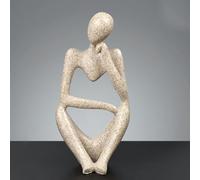Desiumite Modern Nordic Style Abstract Resin for SCULPTURE Figurine for Home Decoration, Artistic Thinker Statue Ornament for Living Room, Shelf or Entryway, Creative(Sandstone B)