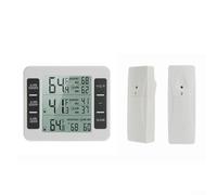 Desiumite Outdoor Digital Refrigerator Thermometer with Indoor for Home Alarm Max/min 12 Sensors LCD Display Wireless Recording 328ft Range M(2X Sensor)