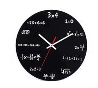 Desiumite Periodic Table Wall Clock - 30 cm Acrylic Decorative Wall Clock with Mathematical Formulas Design for Science Enthusiasts, Classrooms & Home(B)