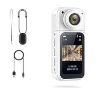 Desiumite Portable Action Camera, 180 Degree Wide Angle Lens, Mini Body, 1.47 Inch LCD Screen, Magnetic Mount, Hands-free Recording, For Adventure Sports And Vlog (White)
