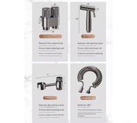 Desiumite Portable Bidet Sprayer Set with Adjustable Water Pressure, Stainless Steel and Brass Toilet Spray Head, Dual Switch G1/2 Interface for Bathroom Hygiene(Dark Gray A)